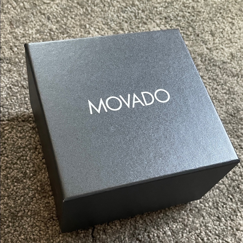 NWT- VIDEO- Movado Men's Elegant Silver and Black Watch - Picture 9 of 9